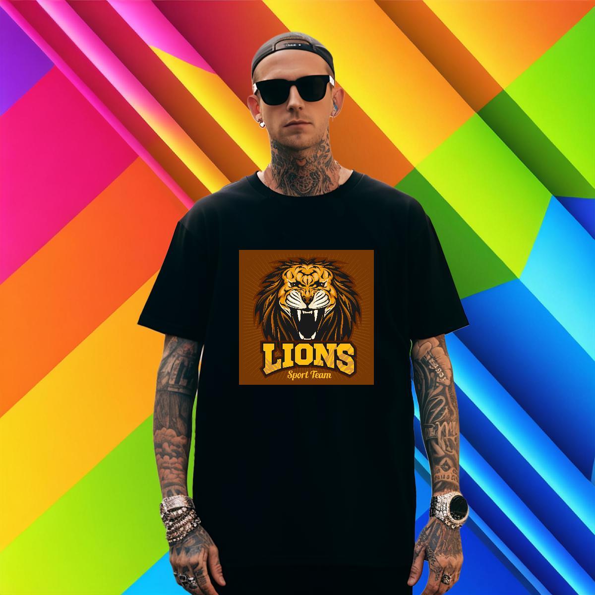 TOP Quality T Shirts Men lion O Neck Short Sleeves Casual Beach Anime 230g Cotton Men Tshirts DIY Clothes