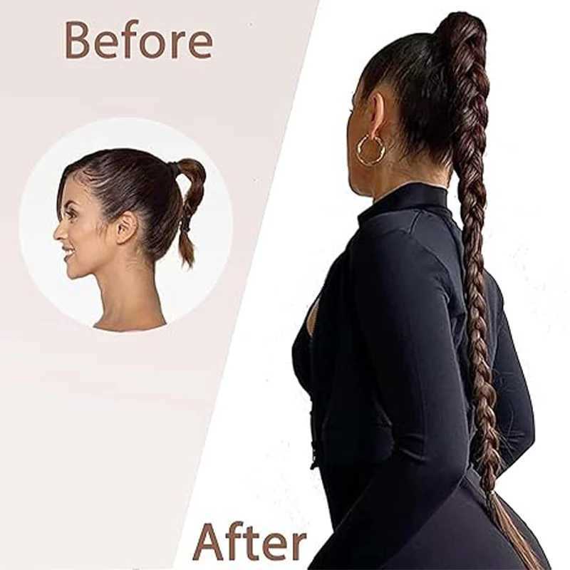 Boxing Brain Fried Dough Twisted Brain Ultra Long ponytail Female Synthetic ponytail W240817