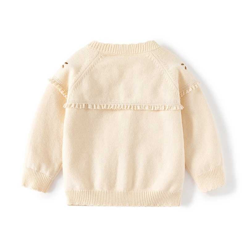 Baby Soft Cotton Floral Embroidery Ruffle Cardigan Kid Coat Sweater Cozy Long-Sleeve Knit Top for Girls Ideal for Spring/FallXJ240819