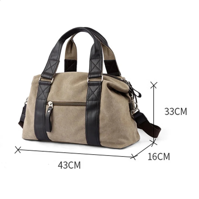 Male Canvas Crossbody Travel Luggage Bags Fitness Sports Portable Handbag With Anti-theft Zipper Weekend Bag Large Capacity 240819