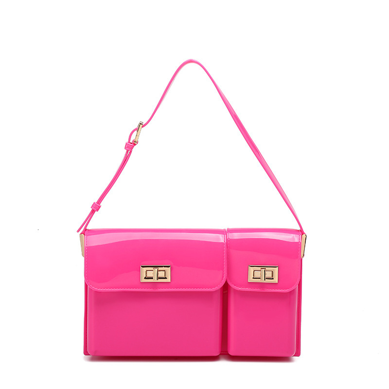 PVC Barbie Jelly Fashionable Versatile Divided Handbag, Stainproof and Easy to Wash, Summer Women's Shoulder Bag