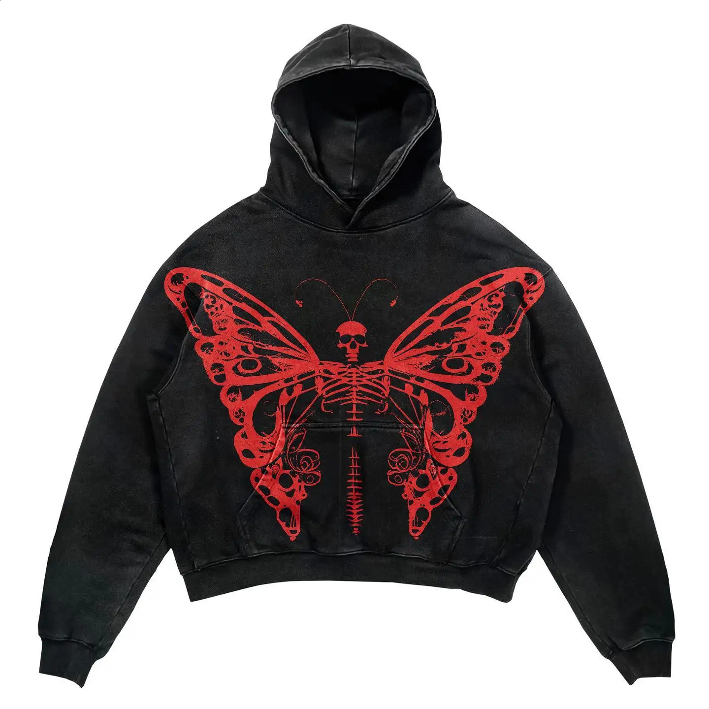 Harajuku Flame print hoodies women grunge oversized sweatshirt hoodie goth y2k tops streetwear gothic men clothes 240819