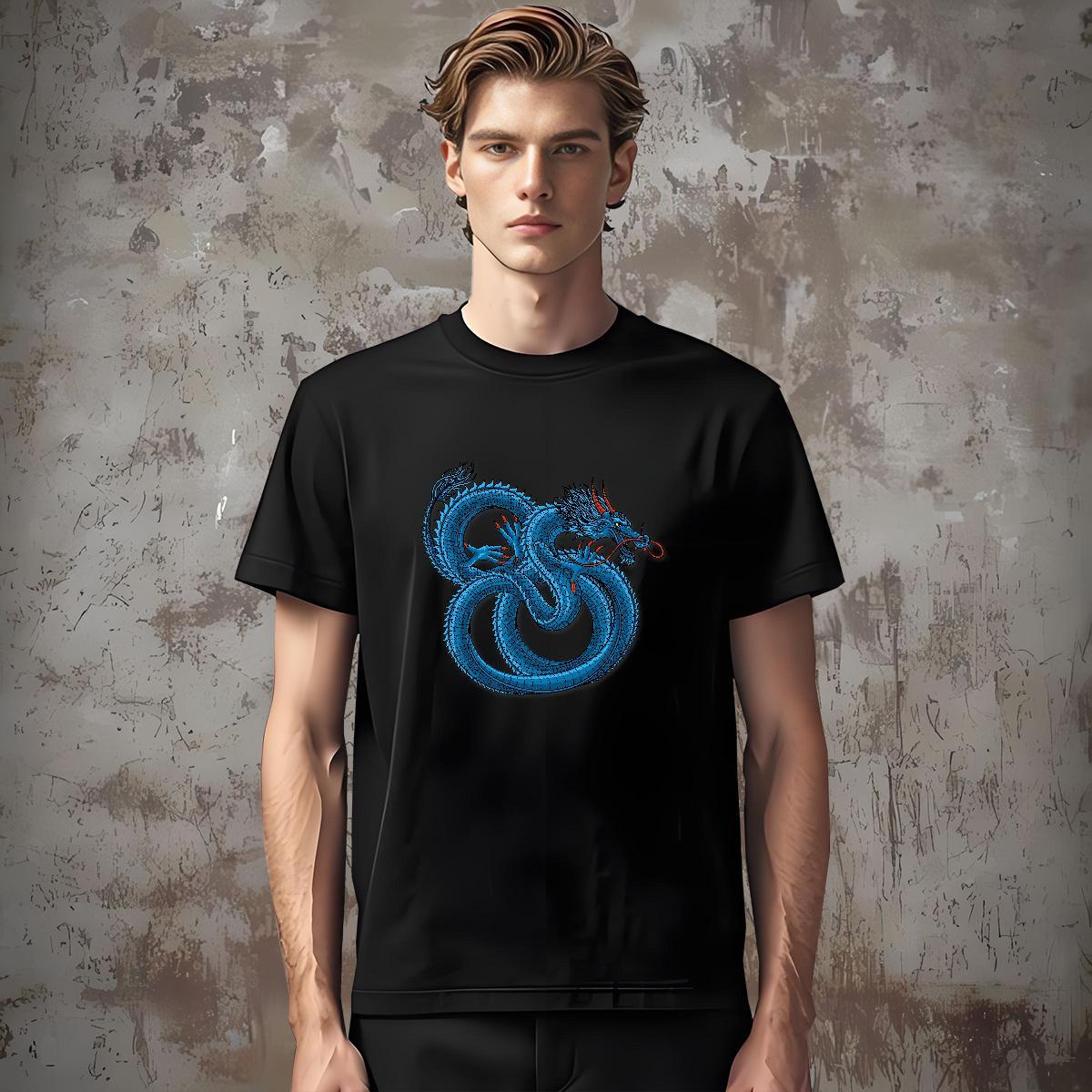 T-Shirts for Men 230g 100% Cotton dragon Hip Hop Street Crew Neck DIY Printed Tshirts Designer Fashion Wholesale Tops