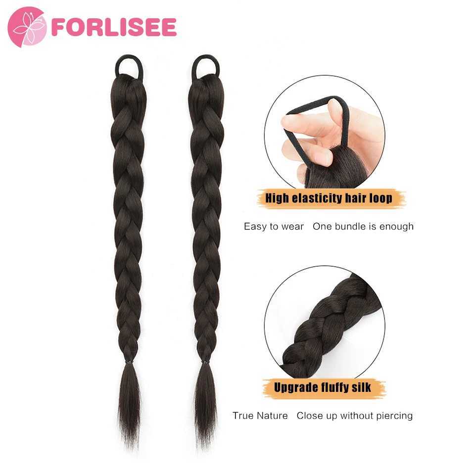 FORLISEE synthetic wig braid natural spicy girl braid fried dough twisted long braid can be tied high ponytail boxing braid W240817