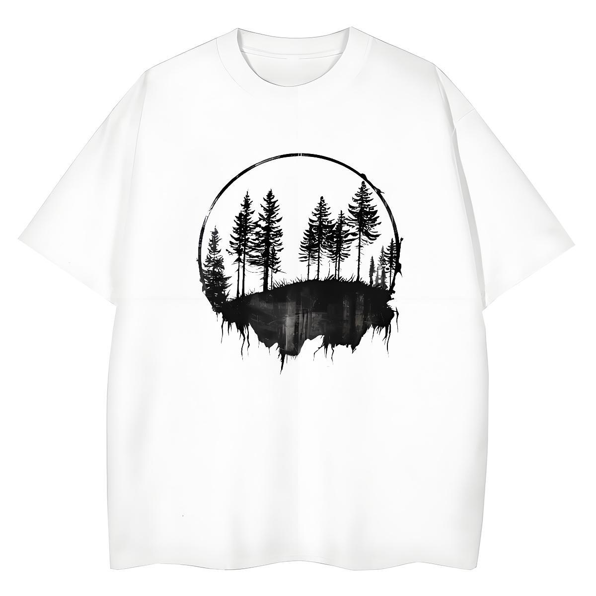 Classic Casual Mens Tshirts tree Casual Daily Wear 230g Cotton Top Tees Short Sleeve Soft Comfortable Man T Shirts Custom Cartoon