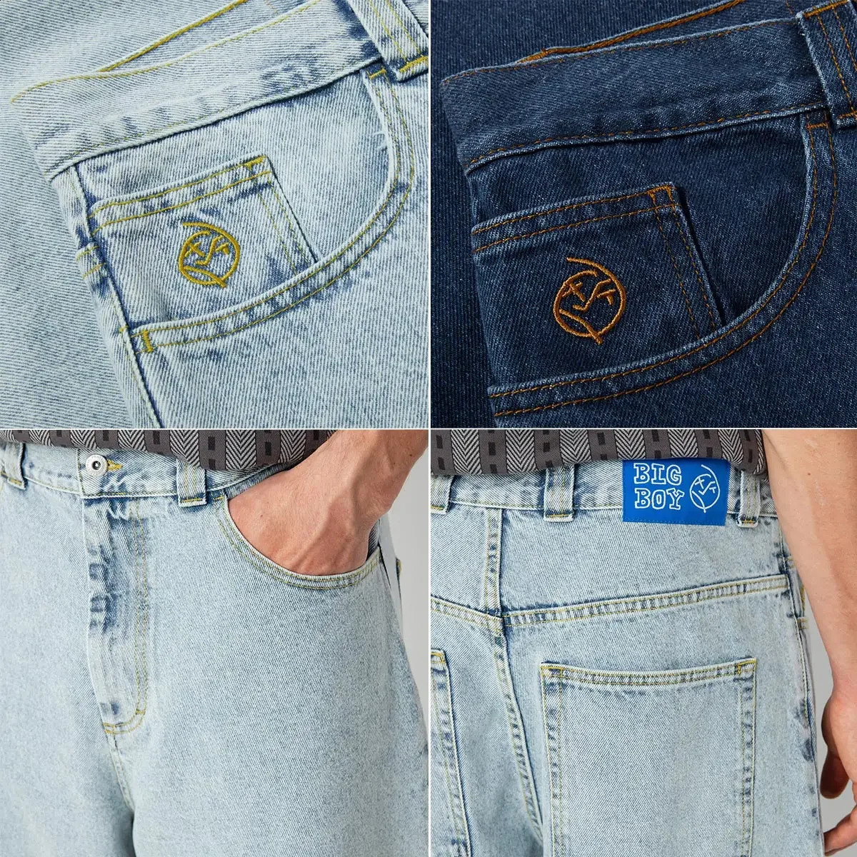 Y2K Skateboard Pants Hip Hop Harajuku Big Boy Jeans Gothic Graphic Embroidery Retro High Waist Pocket Mens Wide 240819