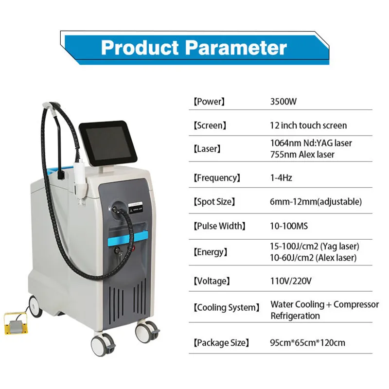 Strong Power 3500W Dual Laser Wavelength Skin Treatment Machine Tattoo/Hair Removal Picosecond Professional Beauty Equipment