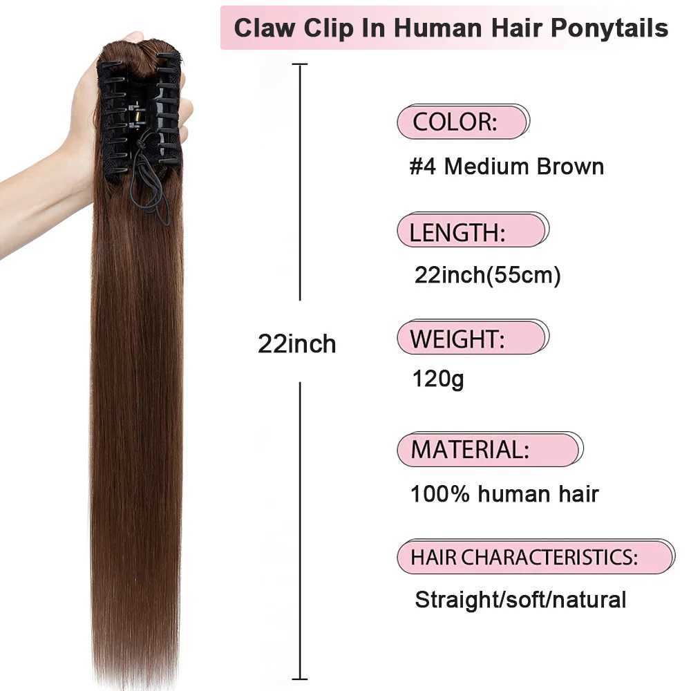Rich choices claw clip on ponytail 100% human hair ponytail hair extension ponytail chin female hair extension W240817