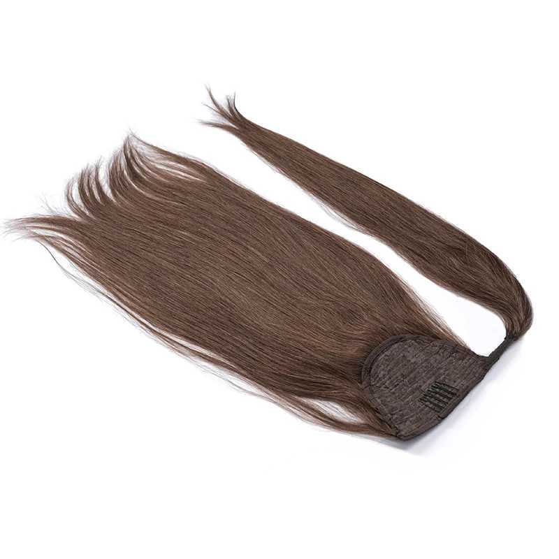120g ponytail human hair machine Remy straight European ponytail hair clip 100% natural hair clip W240817