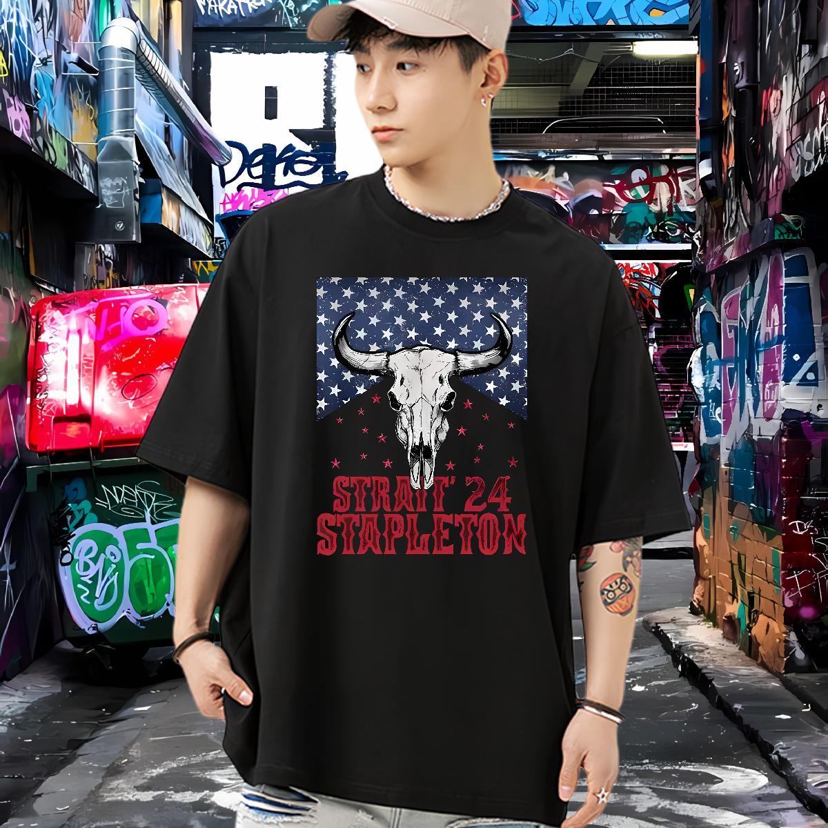 Designer Fashion Men Tshirts USA Street Wear 230g Pure Cotton Tops Short Sleeve O-Neck Classic T-Shirts for Men DIY Printed