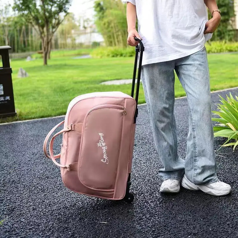 men and women tote bags trolley cases short distance travel backpacks large capacity foldable carry on luggage bags 240819