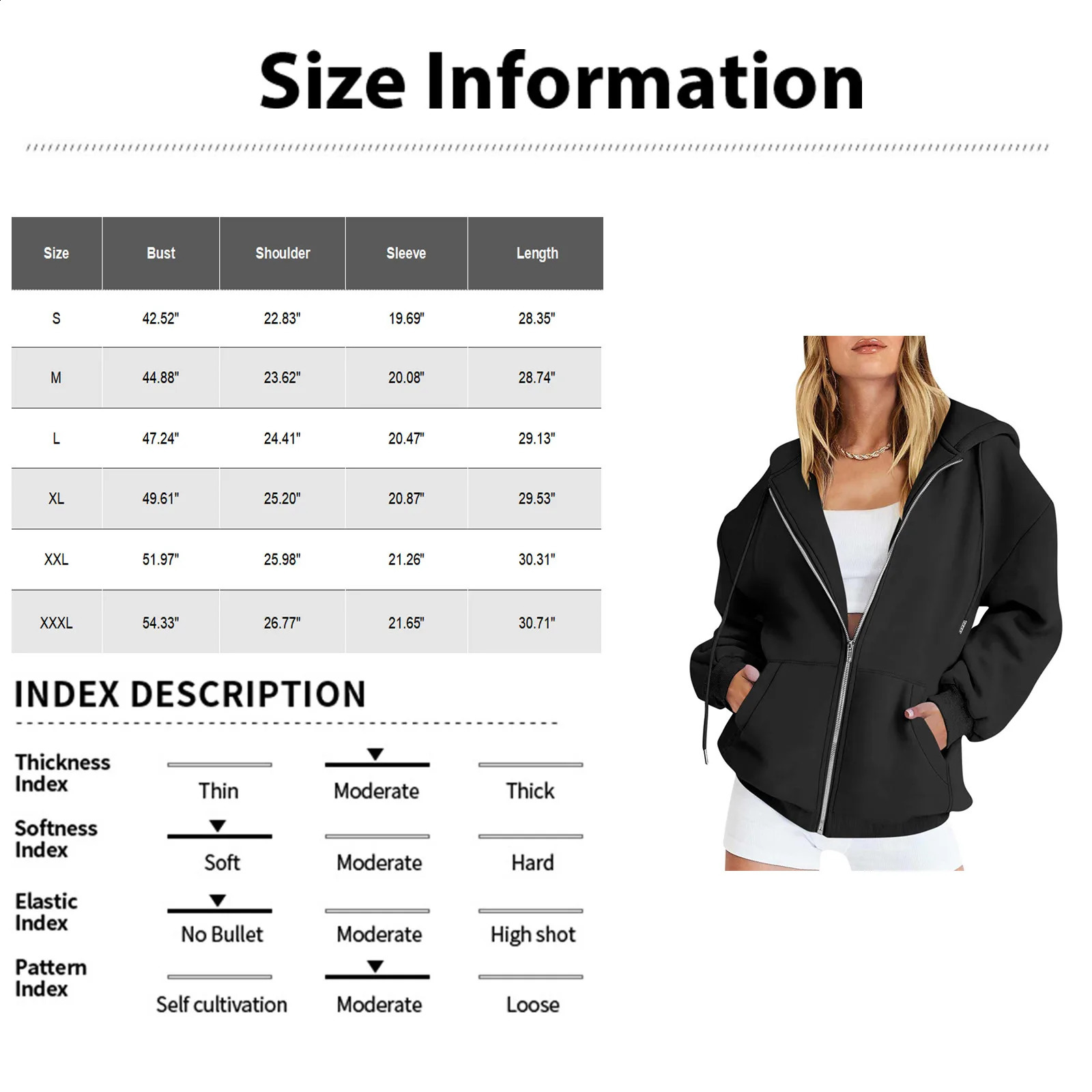 Autumn wool hoodie solid color Korean fashion sportswear long sleeved drawstring pocket loose zipper black 240814