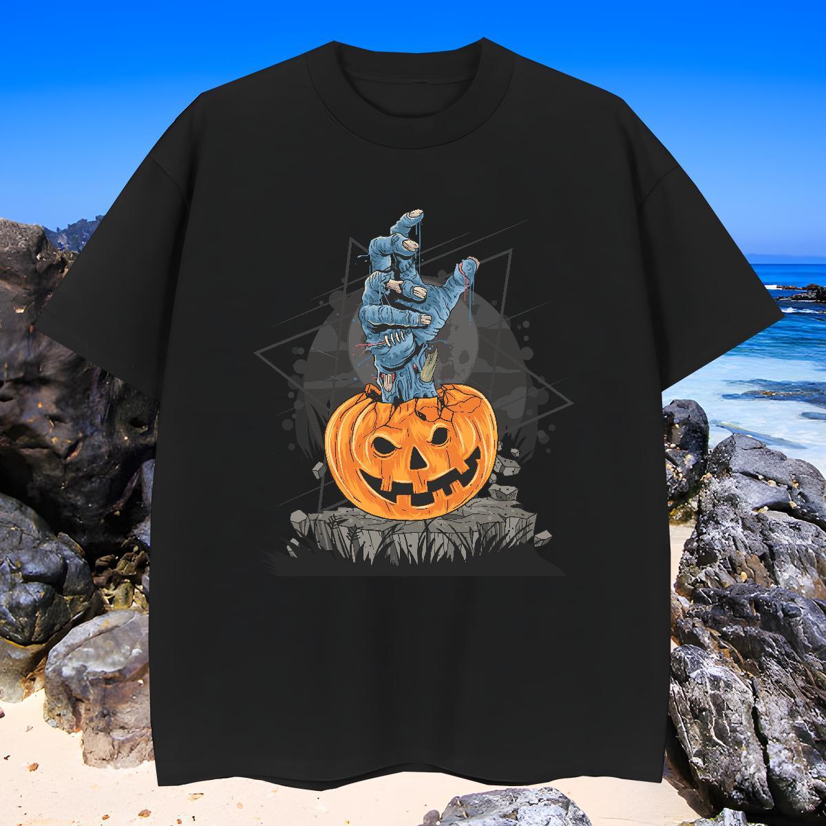 Soft T-Shirts halloween Breathable Short Sleeve Casual Oversized 230g 100% Cotton Men Tshirts New Arrival Clothes