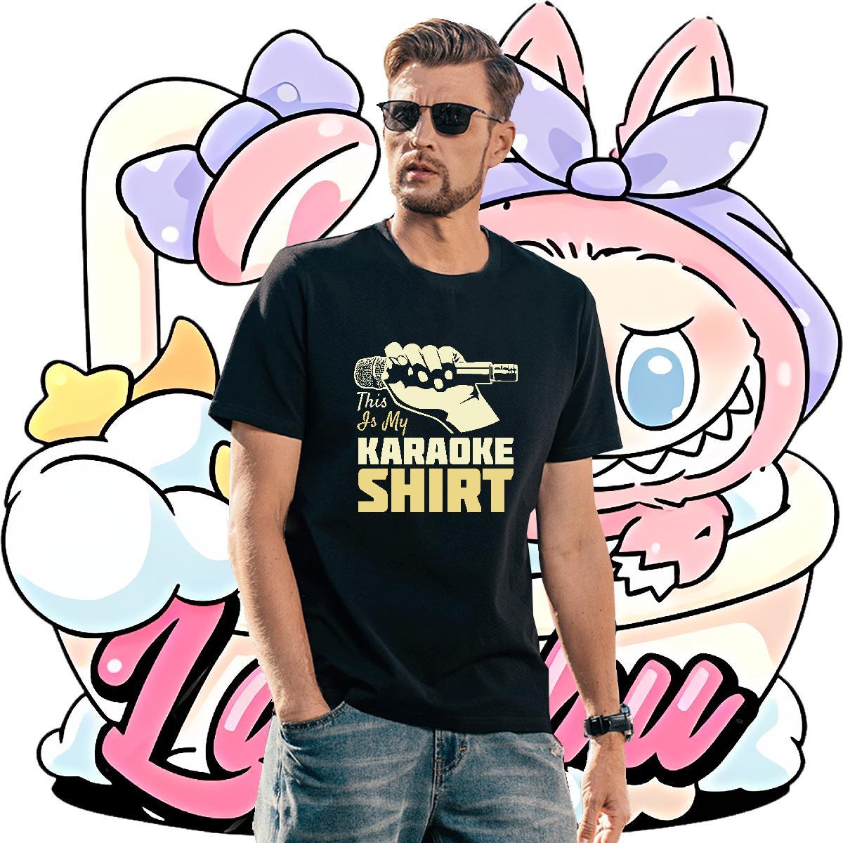 Soft karaoke 230g Cotton Men Tees Casual Daily Wear Crew Neck Breathable Man T Shirts Free Shipping DIY Anime Tees Shirts