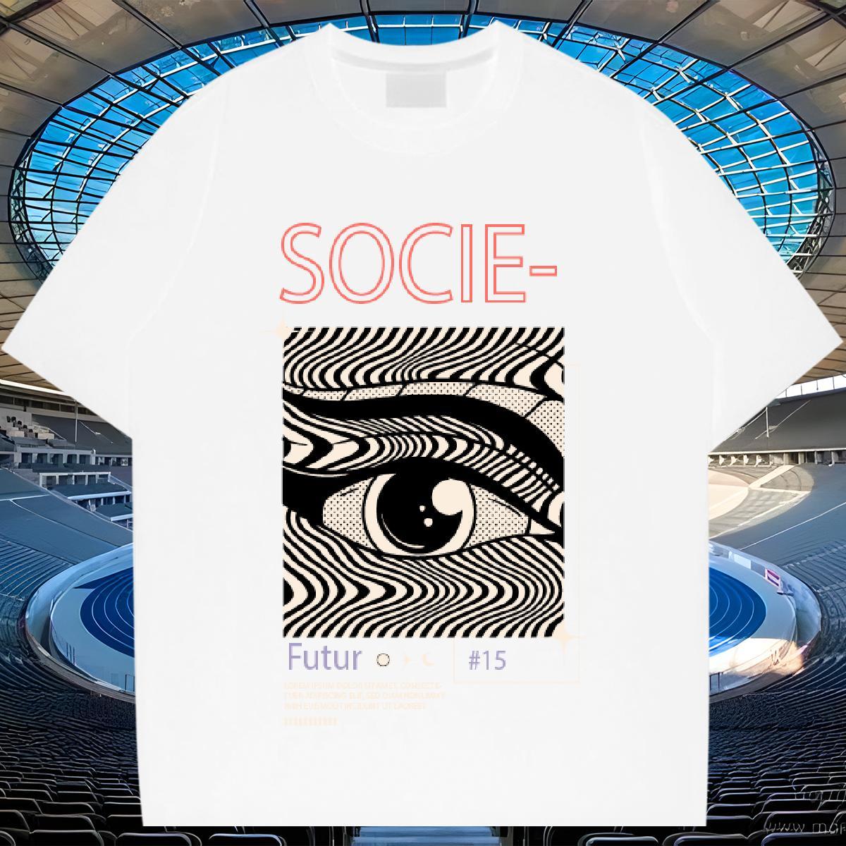 Unisex Tshirt for Man Woman Street wear Hip Hop 100% Cotton 230g Floral Print O-Neck Short Sleeve eyes Men T Shirts Designer Tees