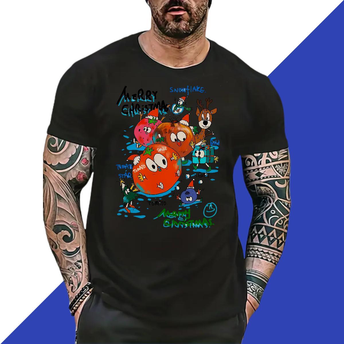 Fashion cartoon Men Clothes T-Shirt 100% Cotton 230g Men T Shirts Anime Print Casual O Neck Short Sleeves Soft Tops