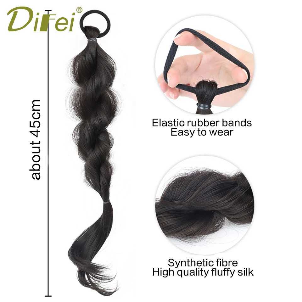 2 pieces of synthetic wig cartoon bubble ponytail womens boxing braid fluffy natural sweet cool online celebrity braid hair W240817