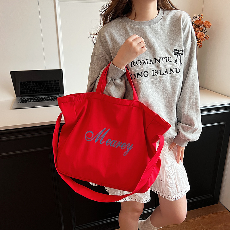 ISN leisure large capacity diagonal canvas crossbody lazy style class commuting soft bag lightweight and versatile shopping