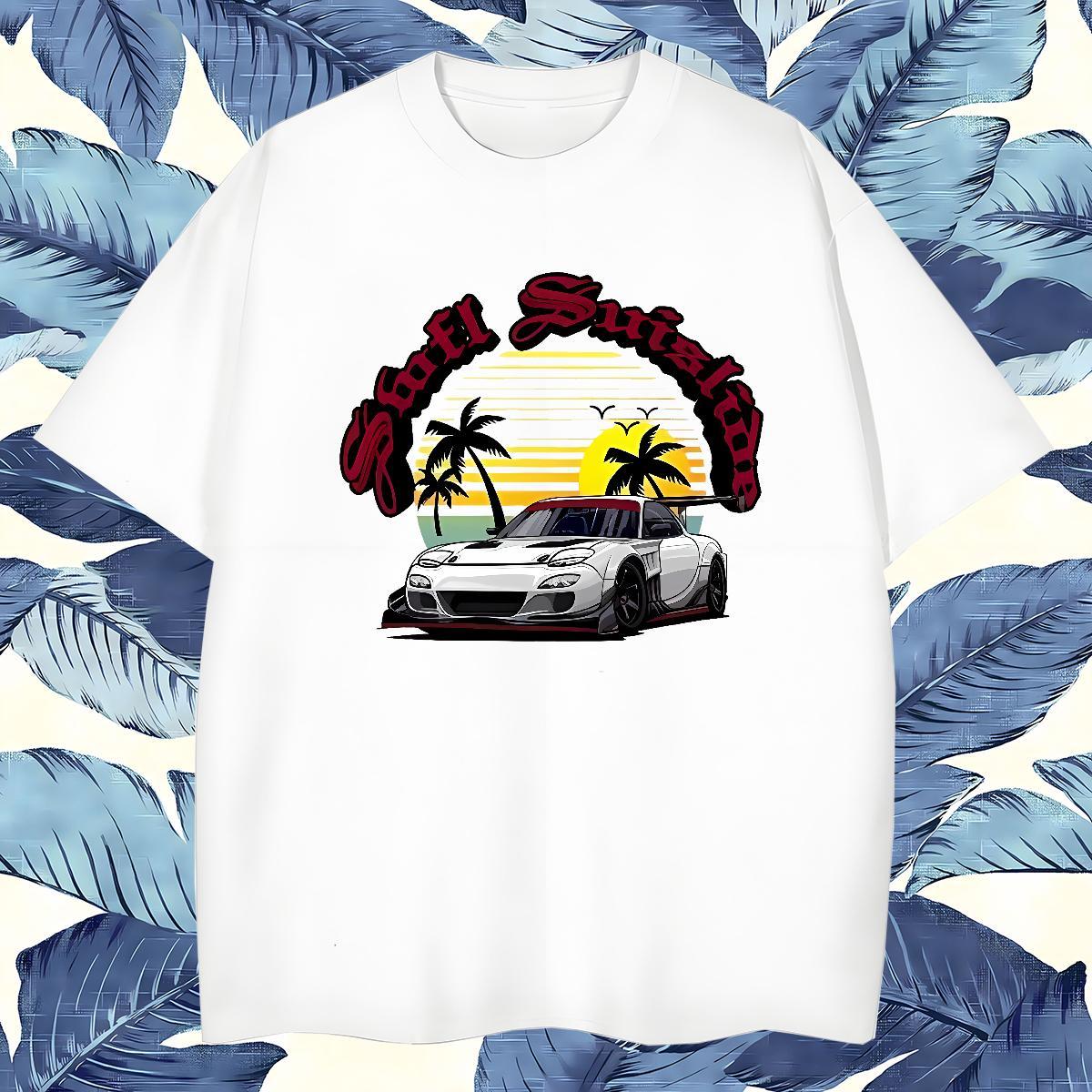 High Quality car T-Shirts for Men Anime Printing Street Couples T Shirts 230g Pure Cotton Fashion Designer O Neck Short Sleeves Custom Print Plus Size