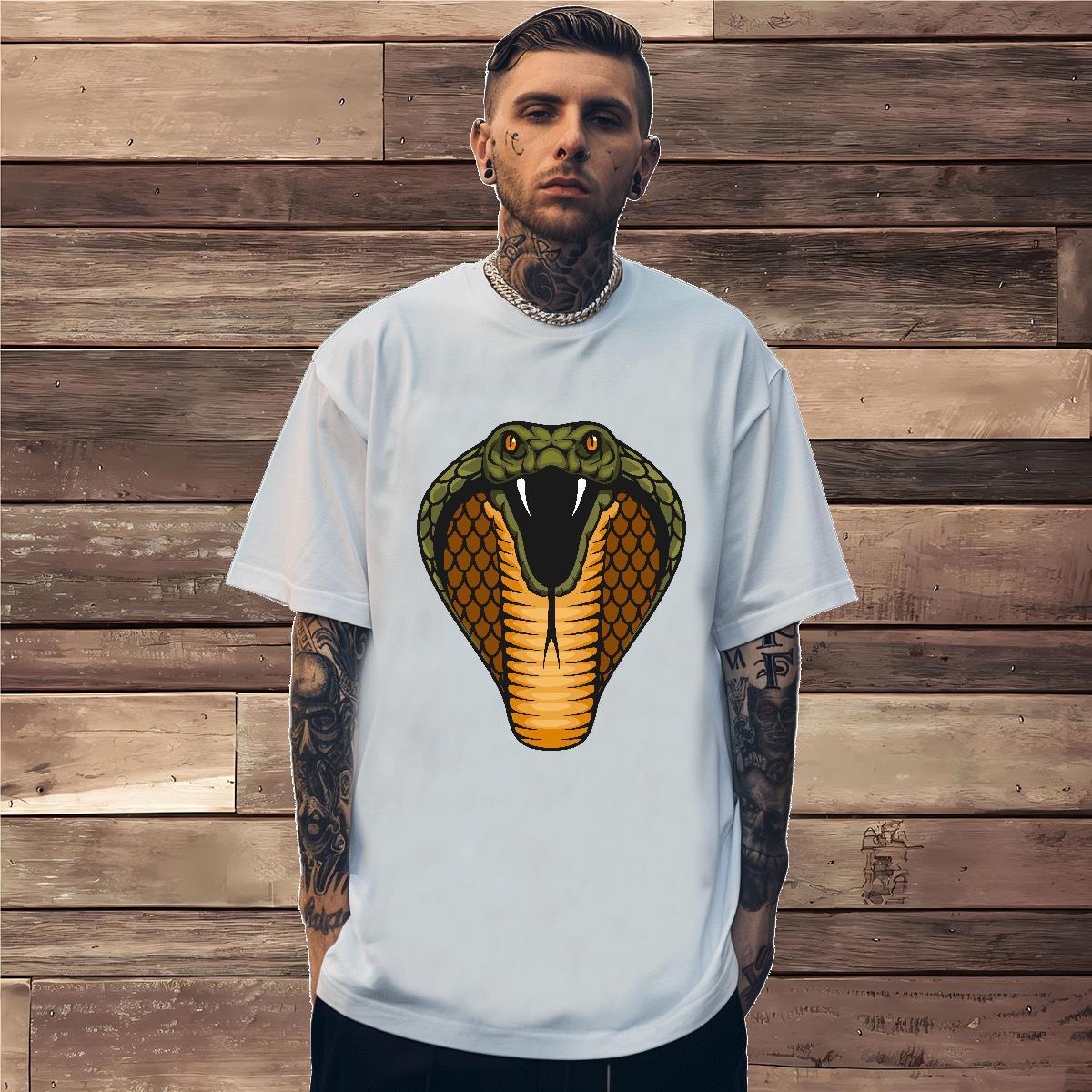 Comfortable T Shirt For Man cobra Breathable Crew Neck Spring Summer DIY Logo Oversized 230g Pure Cotton Tshirts Designer Tees