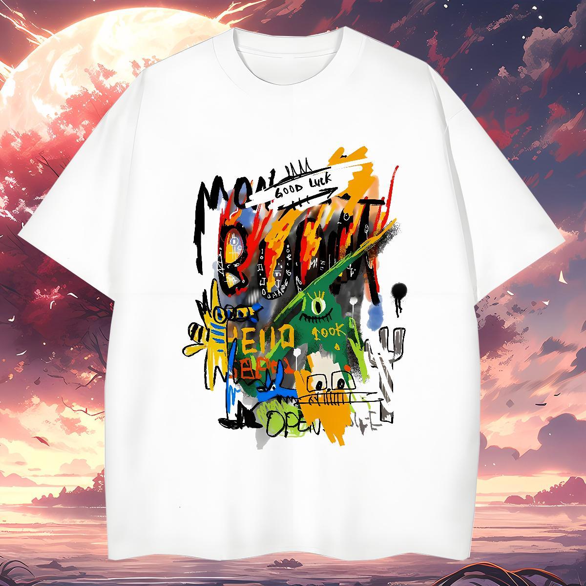 Men T Shirts 100% Cotton 230g cartoon Street Breathable Crew Neck Customized Men Clothes T-Shirt DIY Customized Brand Tshirts