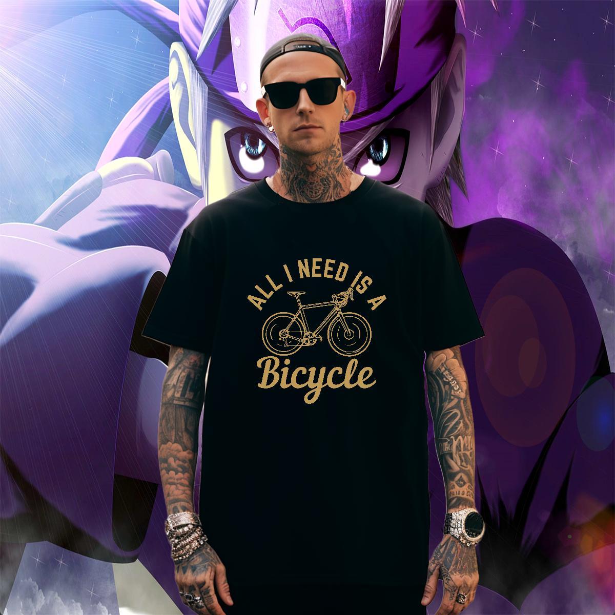 Classic Tshirts High Street Hip Hop 230g 100% Cotton Floral Print Round Neck Short Sleeve bicycle T Shirt For Man Brand Polos