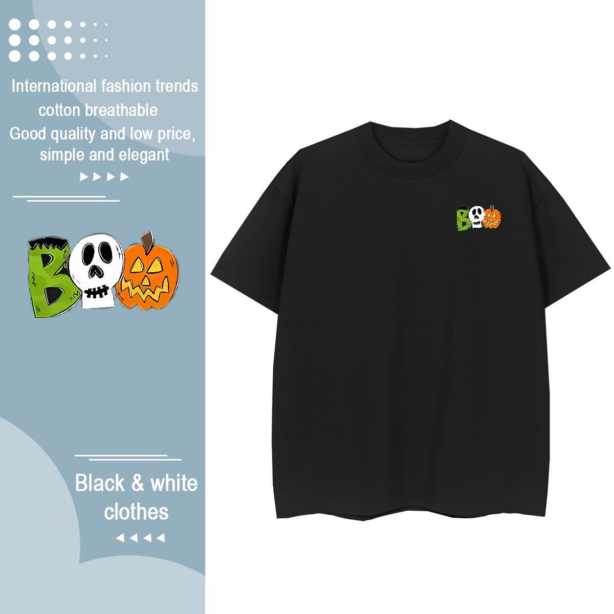 2024 Summer Tshirt for Man Woman halloween Daily Wear 230g Cotton Clothes Crew Neck Designer Man T Shirts Custom Cartoon