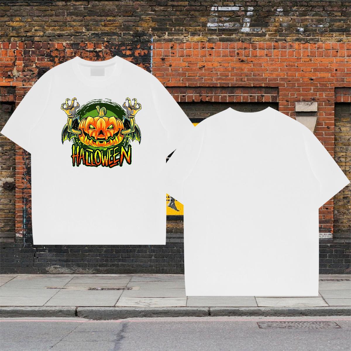 Classic Tshirts pumpkin Street Wear 100% Cotton 230g Polos Breathable Soft Free Shipping Men T Shirts DIY Printed