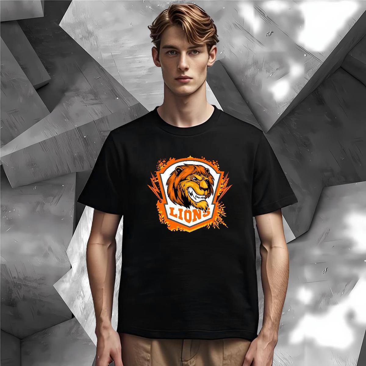 Man T Shirts 230g 100% Cotton lion Anime Printing Street Breathable Short Sleeve Plus Size Custom Tshirt for Man Woman Casual New Comfortable Tops Tee