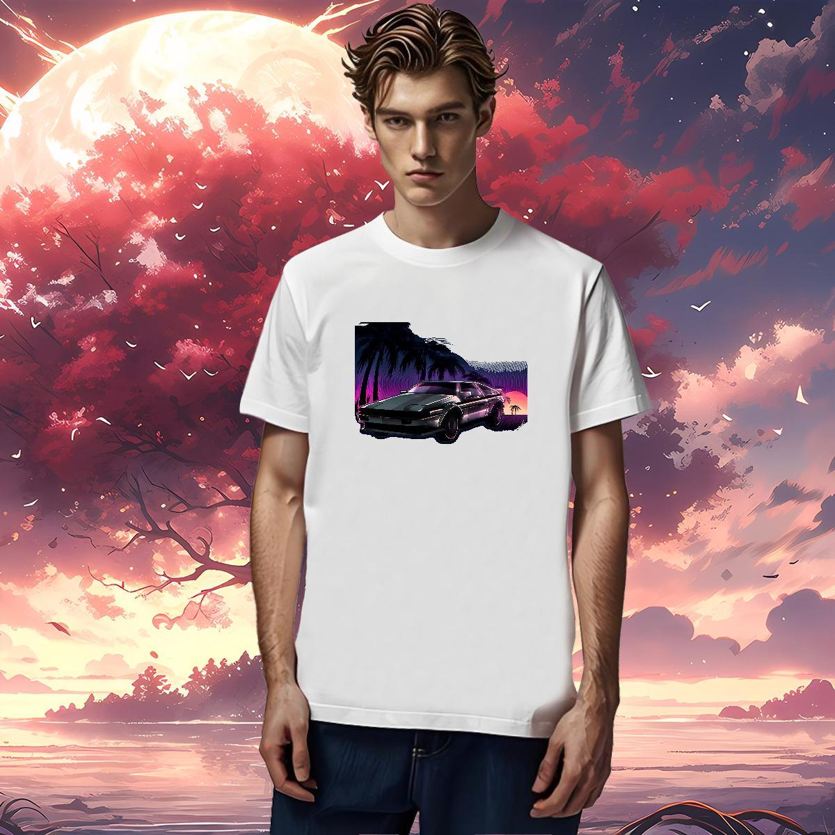 Designer car T-Shirts High Street Hip Hop Men Clothes T-Shirt 230g Pure Cotton Brand Breathable Short Sleeve Custom Anime Tops Tees