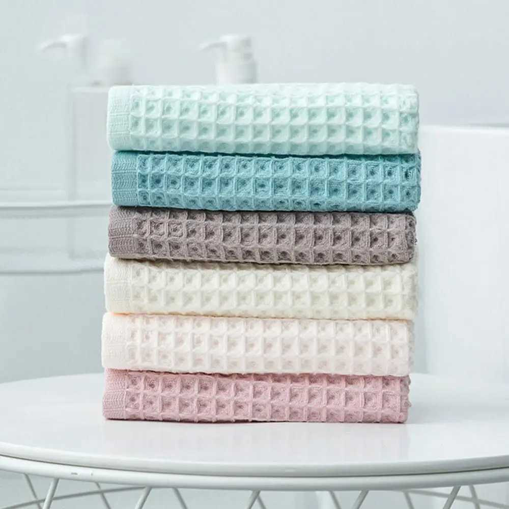 New 70*140cm Cotton Waffle Bath Towel Absorbent Honeycomb Mesh Towel Solid Color Towels Soft Durable Home Cleaning Towel M240820