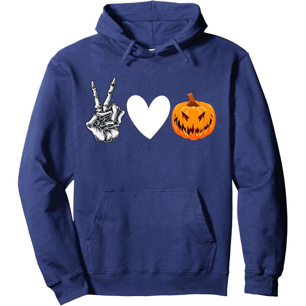 Hoodie for Mens Womens Halloween Skeleton Peace Love and Pumpkins Fall Pullover Hoodie Hoodies sweatshirt pullover jacket Long sleeve 2025