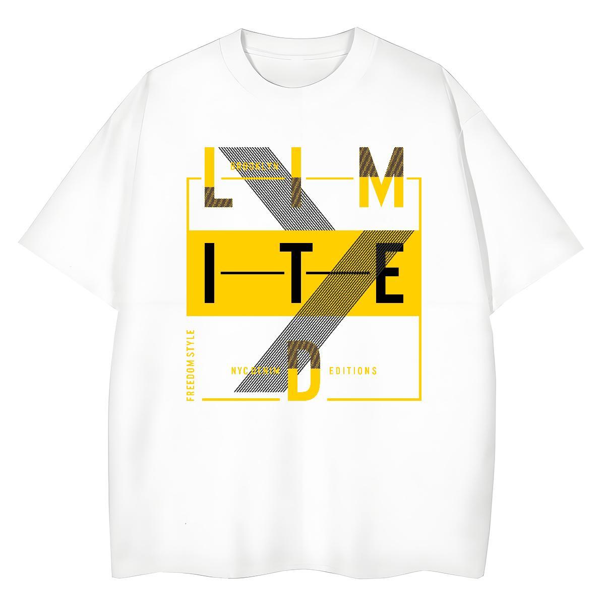 Unisex letter Men T Shirts Street Tshirt for Man Woman 230g 100% Cotton 2024 DIY Breathable Short Sleeve Black White Tees