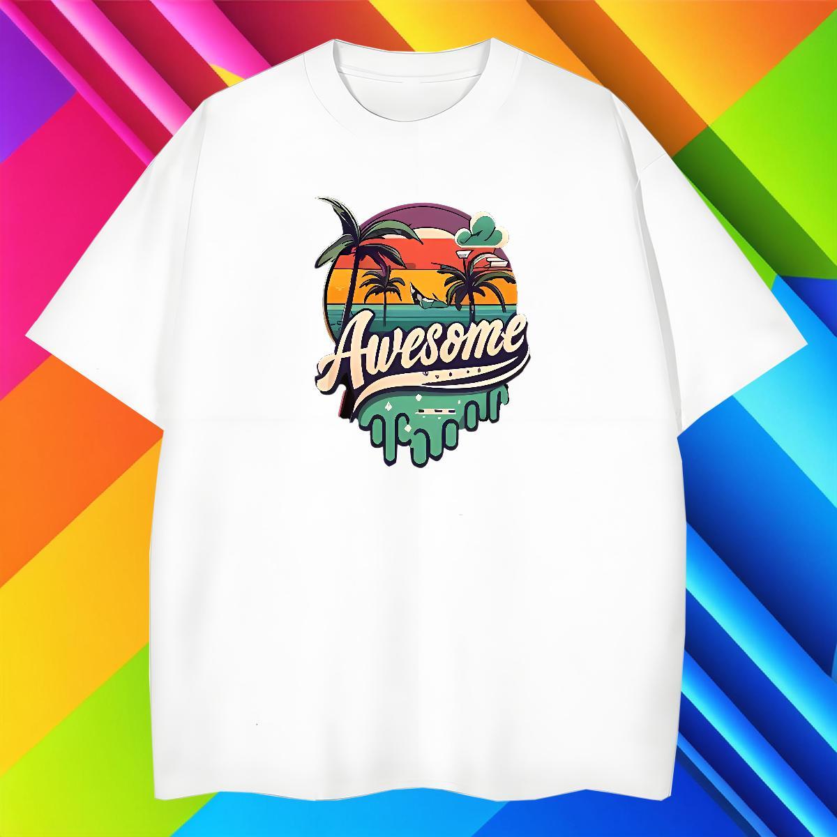Customized Mens Tshirts beach Beach 230g 100% Cotton Tops Short Sleeve Soft High Quality T shirt Floral Print