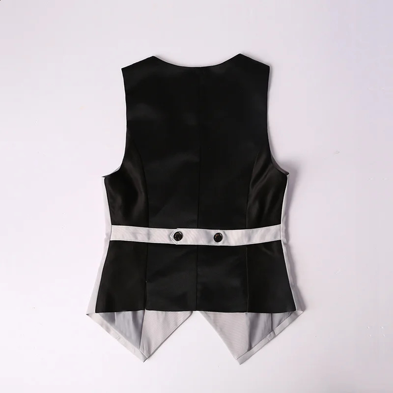 Wxw0716 spliced color vest jacket womens single chest ultrathin office short Vneck 240819