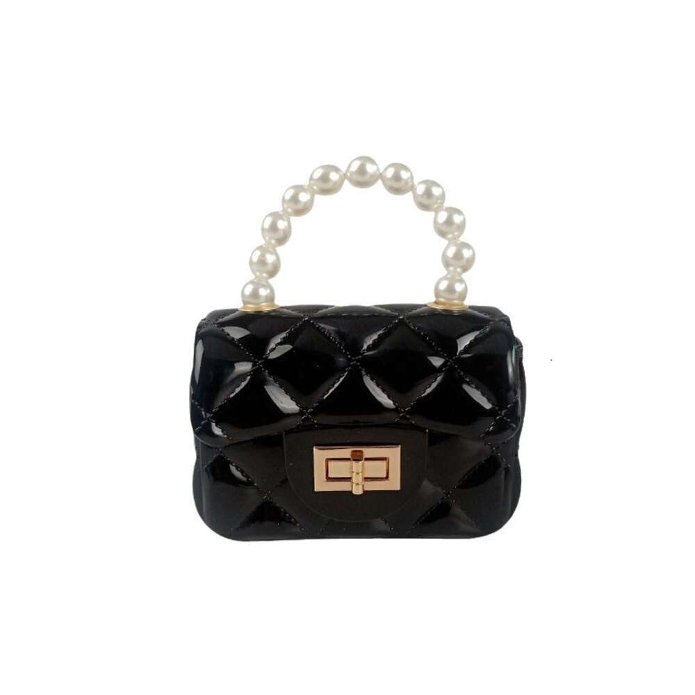 PVC Barbie Jelly Bag, Fashionable Versatile Mini Pearl Handbag, Stainproof and Easy to Wash Square Women's Bag