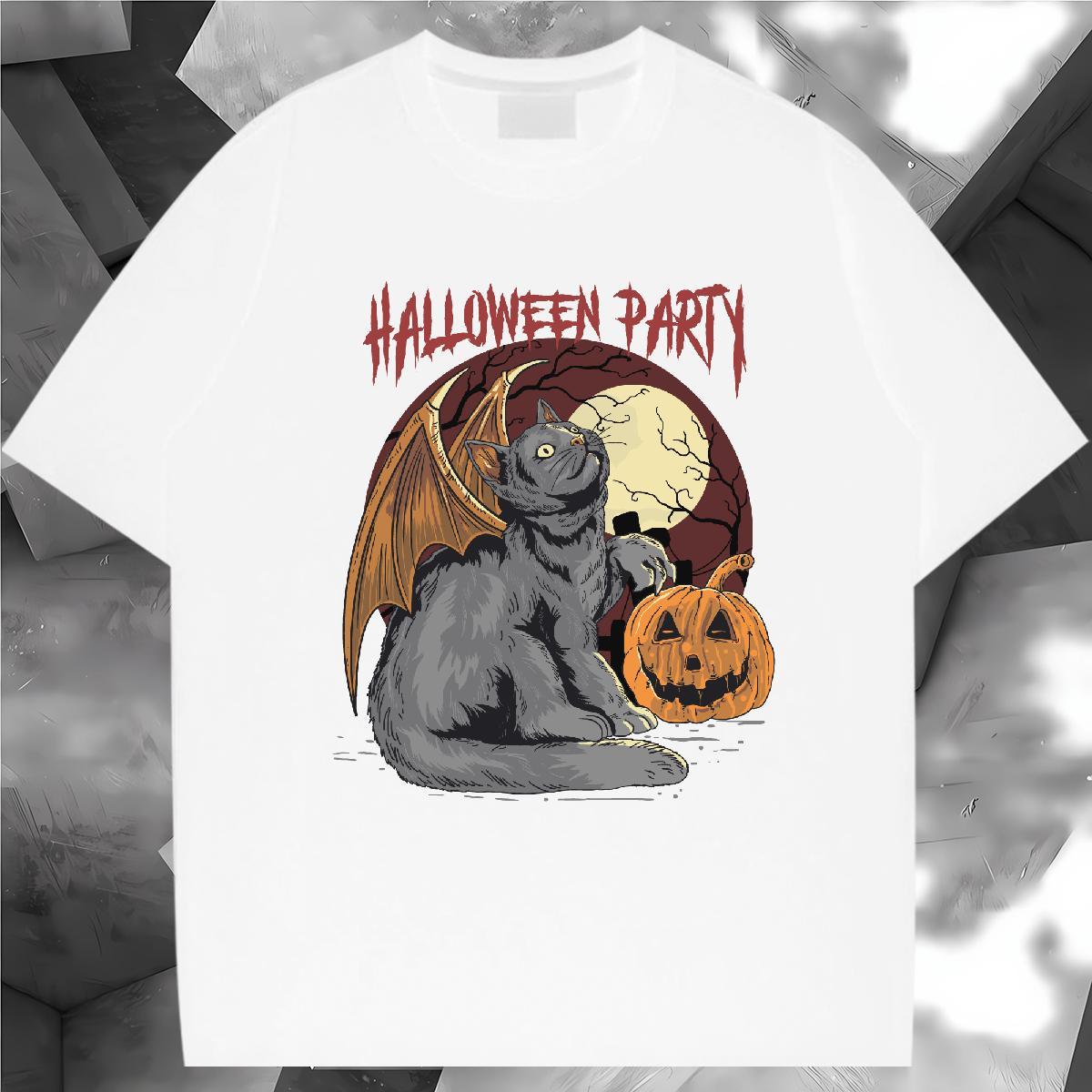 Free Shipping Men T Shirts pumpkin Round Neck Short Sleeve Daily Outfit Custom Print Oversized 230g Cotton Men Tops Tees 2024 Wear