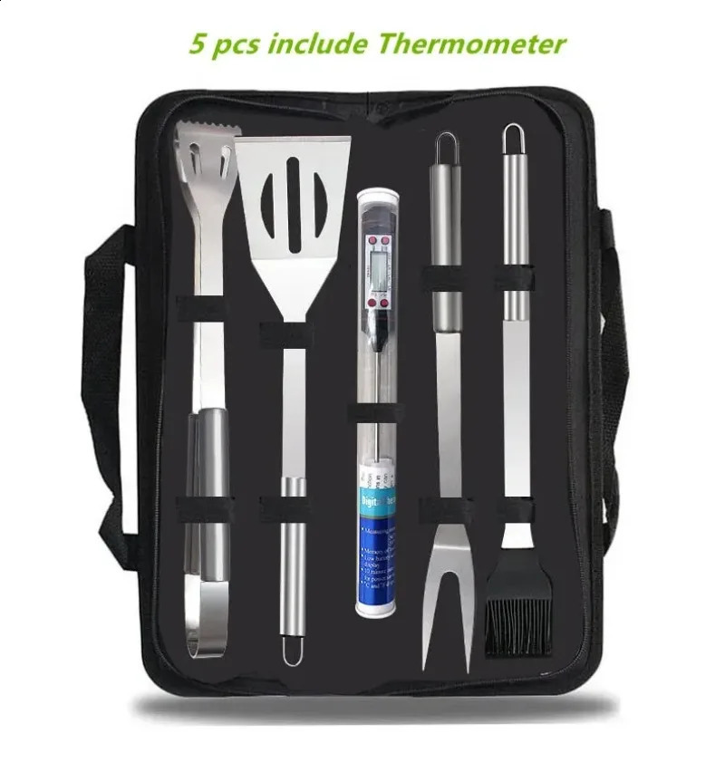 BBQ Tools Set Barbecue Utensil AccessoriesThermometer Barbeque Grilling Accessories Outdoor Gril Tools Set Bbq Utensil Set 240819