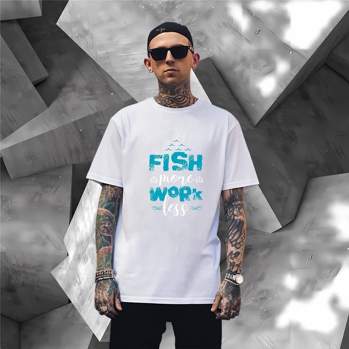 Brand fish T Shirts Men Sport Men Tshirts 230g Pure Cotton Classic O Neck Short Sleeves Black Oversized Tops Tees