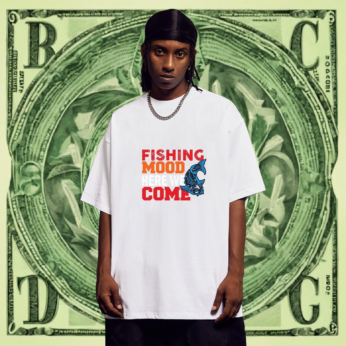 High Quality Couples T Shirts Casual Daily Wear 230g Pure Cotton Oversized 4XL Crew Neck fish Men T Shirts DIY Customized Tshirts