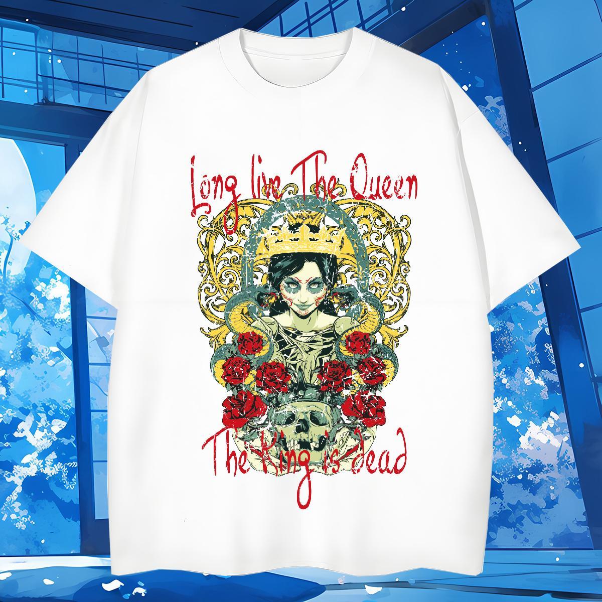 T Shirt For Man 230g Pure Cotton flower Casual Beach Breathable Soft Custom Cartoon Couples T Shirts Casual New Loose Fit Wear