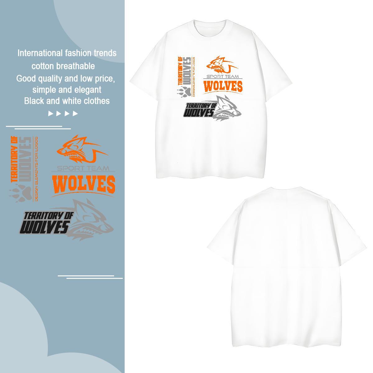 Comfortable T Shirts Men wolf Breathable Beach Oversized 4XL 100% Cotton 230g Men Tees Custom Polos