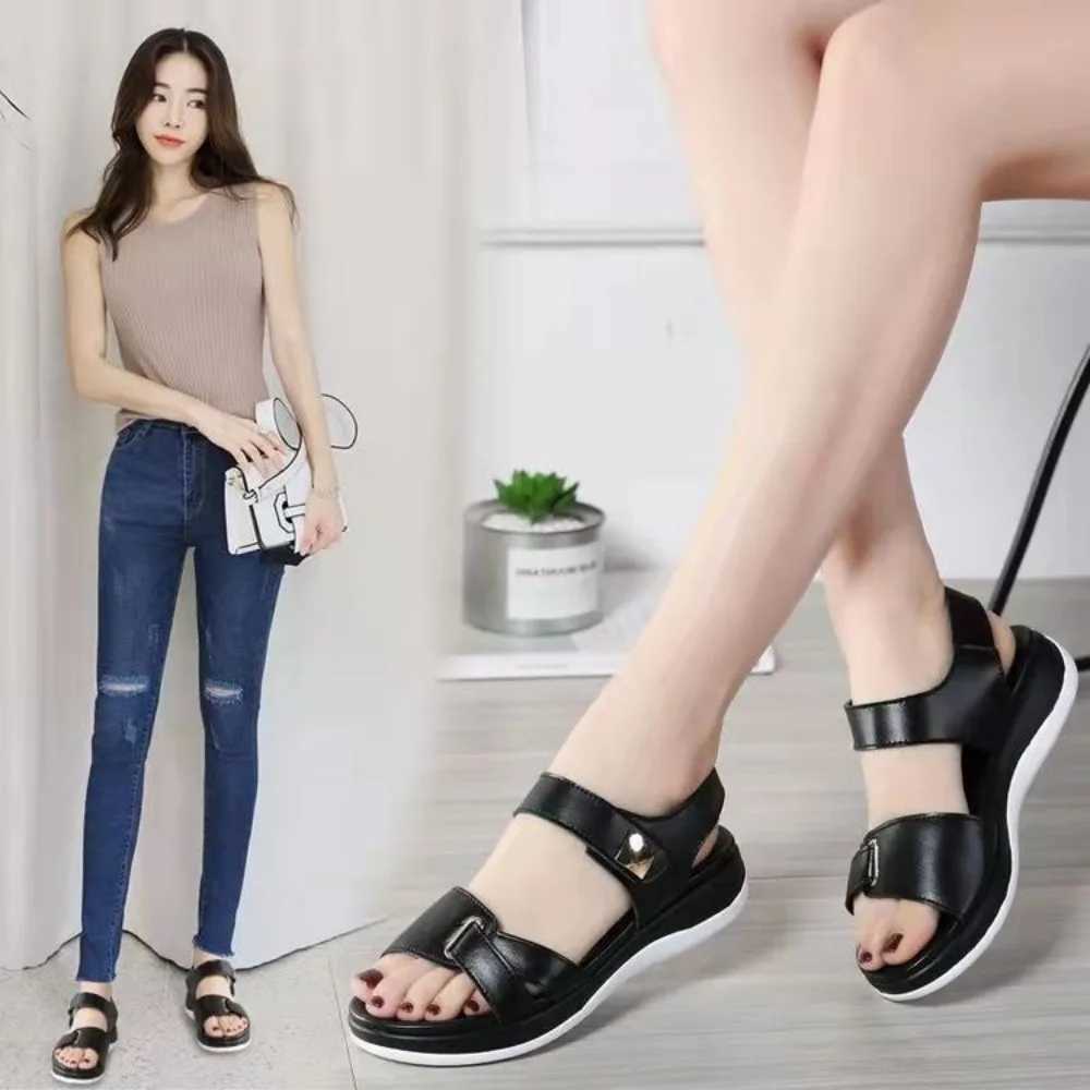 2024 Summer New Women Sandals chunky heels Wedge Hemp Rope Wedge Peep Toe Beach Womens Sandals Rubber Sole Womens Strap Shoes CL240806