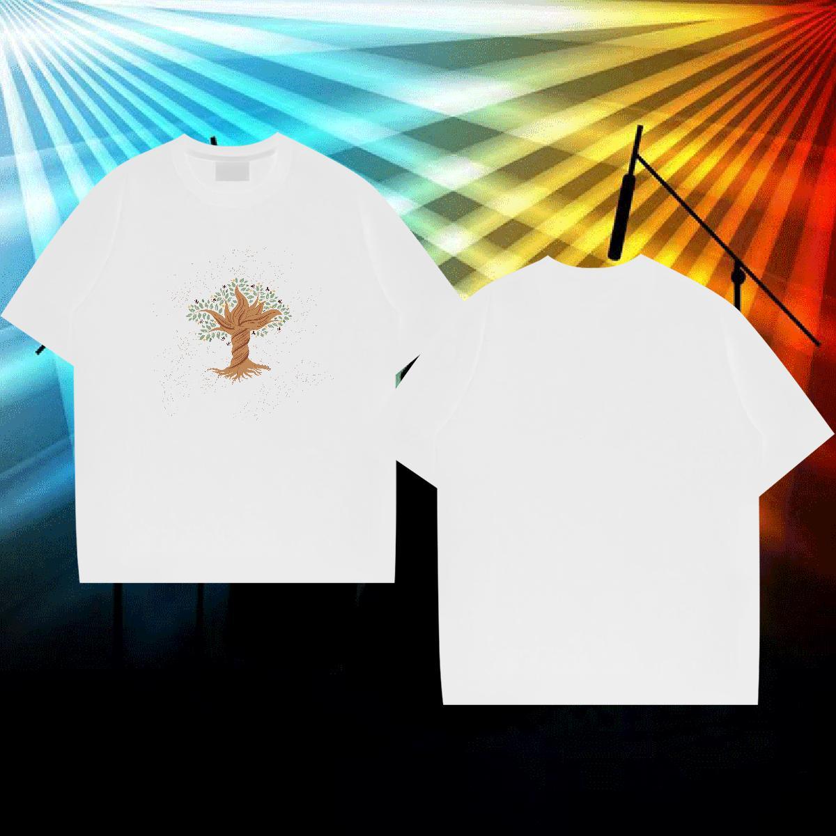 2024 Summer Men Clothes T-Shirt tree Hip Hop Street 100% Cotton 230g Tees Crew Neck Breathable TOP Quality T shirt Anime Print