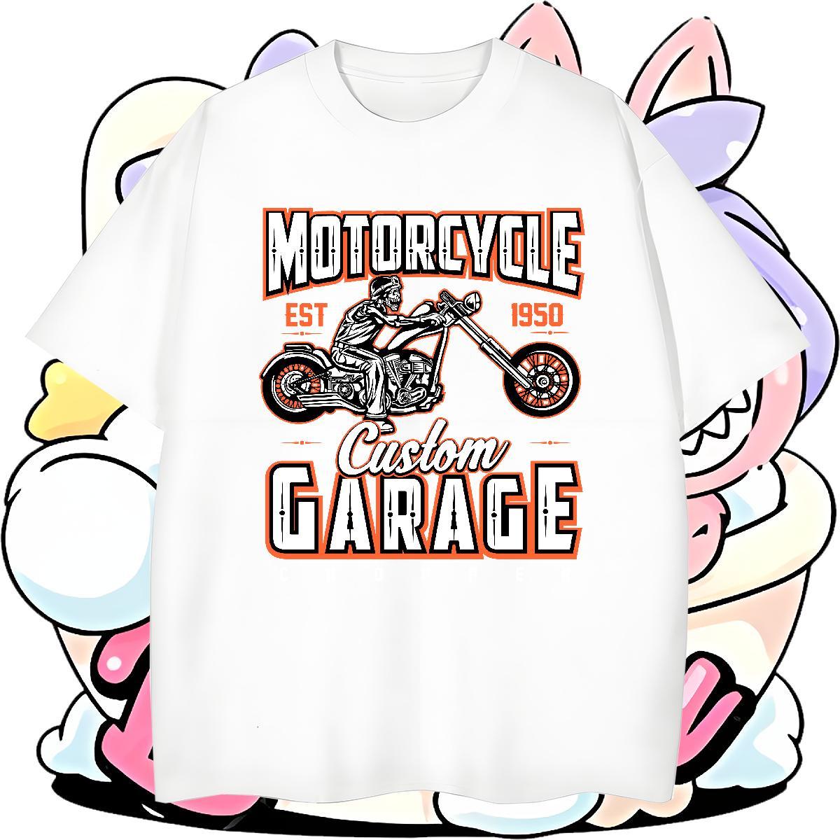 Cool Men Tshirts Sport 230g Cotton DIY Printed Crew Neck Breathable motorbike Mens T Shirts Fashion New Polos
