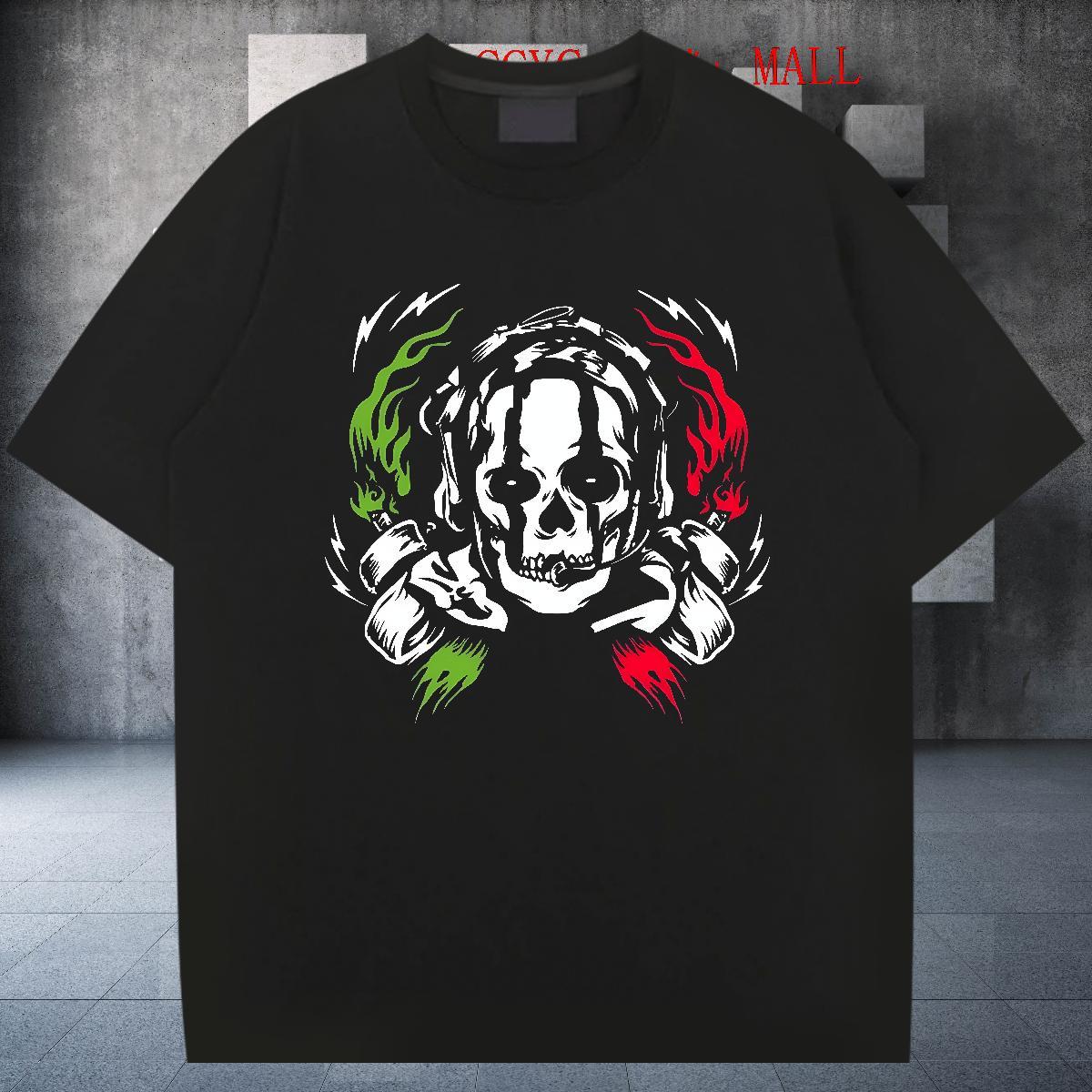2024 DIY scary Tshirt for Man Woman 230g Pure Cotton T Shirts Men DIY Logo Oversized Sport O-Neck Short Sleeve Soft Tops Tees