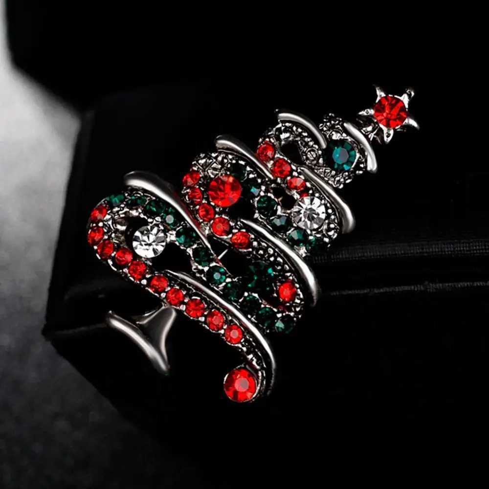 Jewelry gifts jewelry gifts rhinestone brooches womens brooches multi-color Christmas trees womens gifts W240815