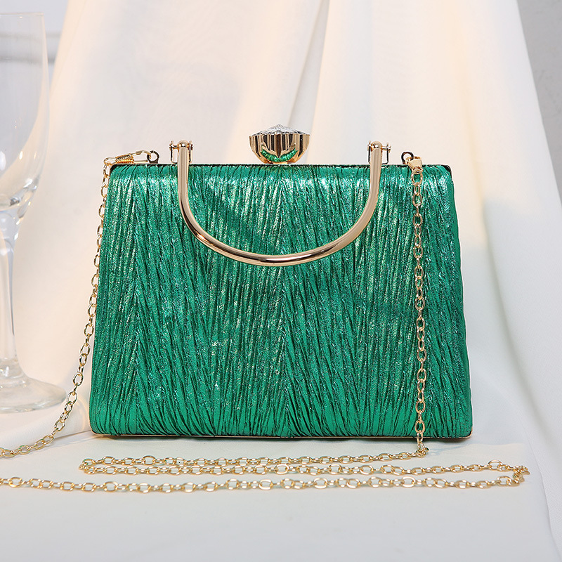 New Dinner with 100 Pleats Banquet Dress Women's Small Square Fashion Handheld Bag