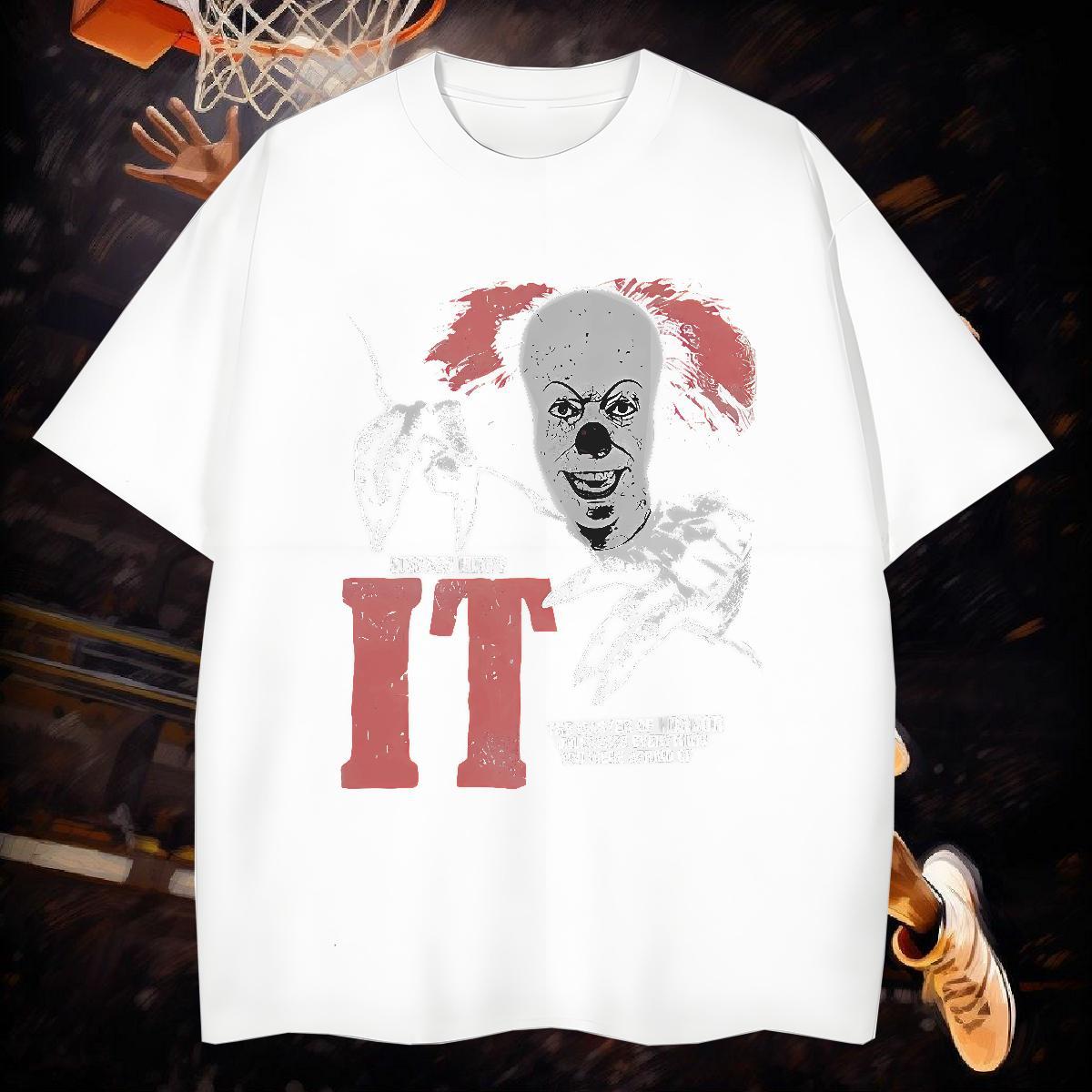 T-Shirts 230g Pure Cotton scary Street Casual Breathable Graphic Men Tops Tees Custom Loose Fit Clothes