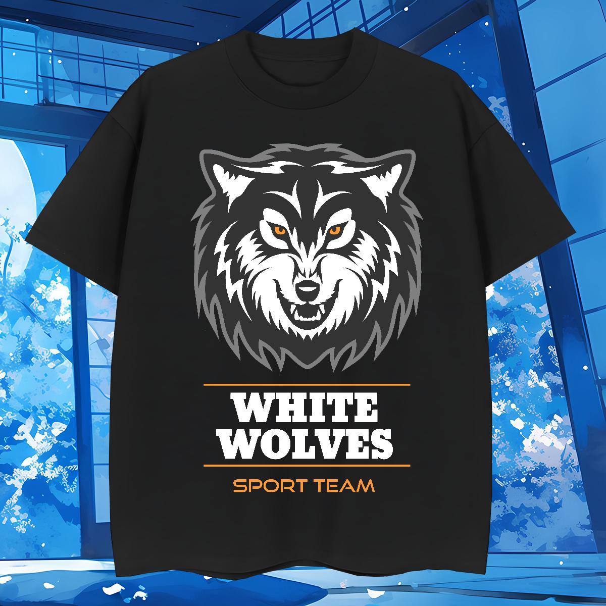 Fashion Casual Couples T Shirts wolf Casual Beach 100% Cotton 230g Polos Pure Cotton TOP Quality Men T Shirts Custom Printed